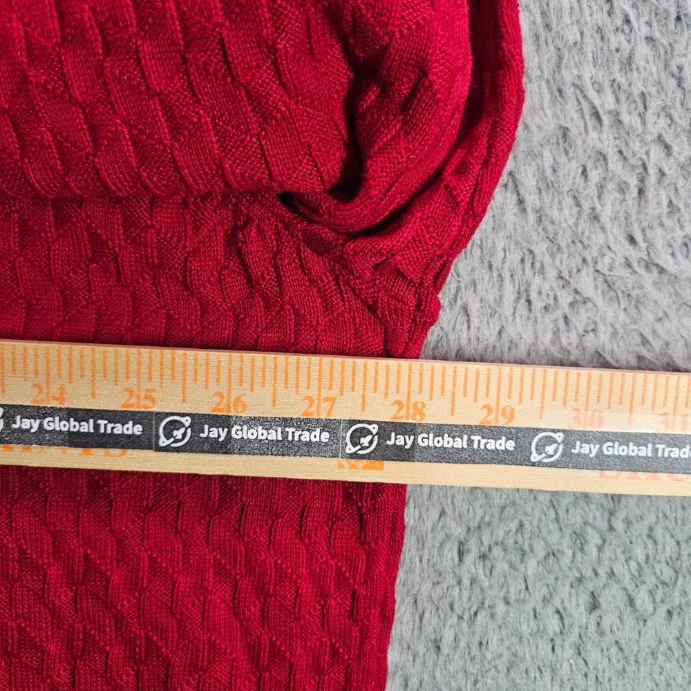 Shaquille O'Neal XLG Mens 4XLT‎ Red Textured Knit Crewneck Sweater Rumba Red New